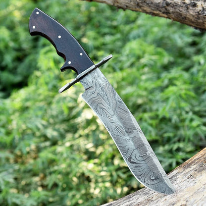 Full Tang Bowie Knife Damascus Hunting Bowie Survival Knife WFree Engraving