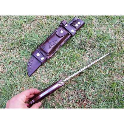 Handmade Fixed Blade Bowie Knife WHorizontal Easy Carry Sheath & Free Engraving (3).jpg