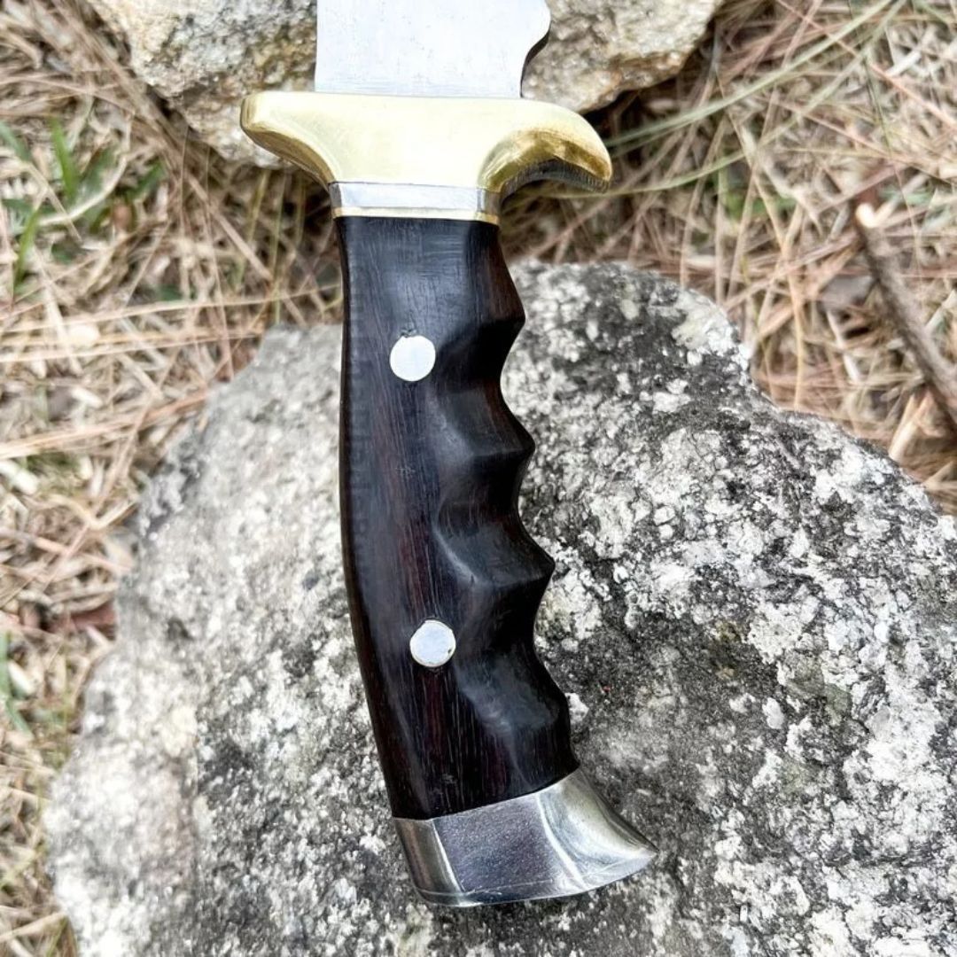 Fixed Blade Bowie Knife Custom Handmade Carbon Steel Full Tang Bowie Survival 6jpg