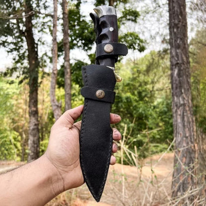 Fixed Blade Bowie Knife Custom Handmade Carbon Steel Full Tang Bowie Survival 9jpg