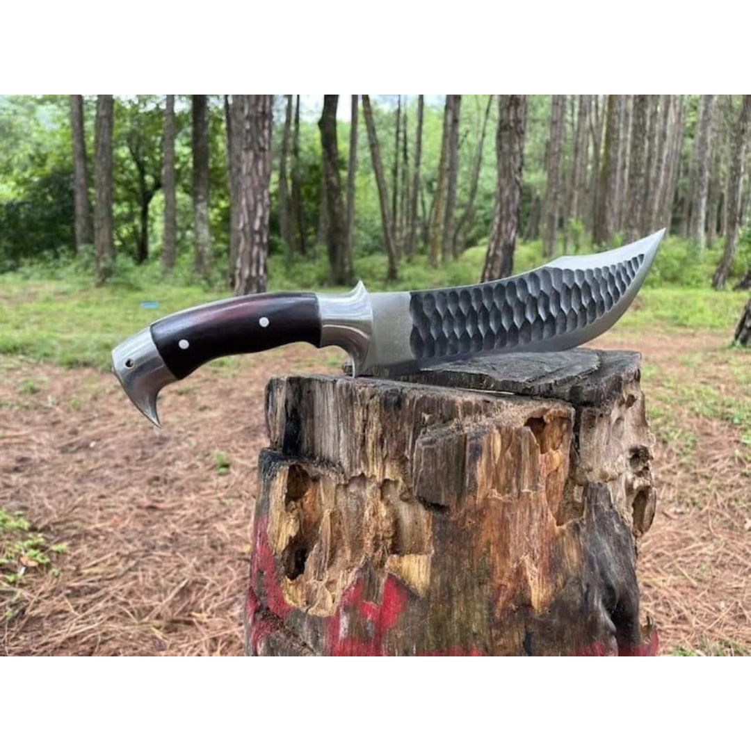 Carbon Steel Forged Bowie Knife Custom Handmade Full Tang Bowie Survival Outdoor (1).jpg