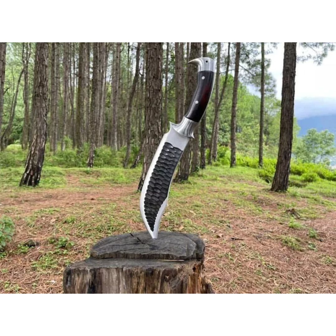 Carbon Steel Forged Bowie Knife Custom Handmade Full Tang Bowie Survival Outdoor (2).jpg