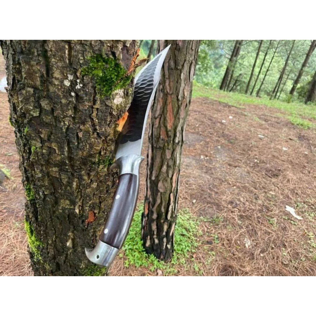 Carbon Steel Forged Bowie Knife Custom Handmade Full Tang Bowie Survival Outdoor (4).jpg