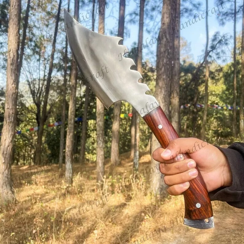 Custom Handmade Viking Bowie Knife Carbon Steel Full Tang Hunting Survival Knife (2).jpg