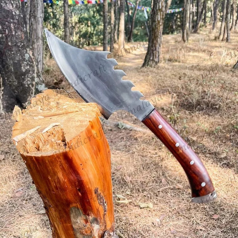 Custom Handmade Viking Bowie Knife - Carbon Steel, Full Tang, Hunting & Survival
