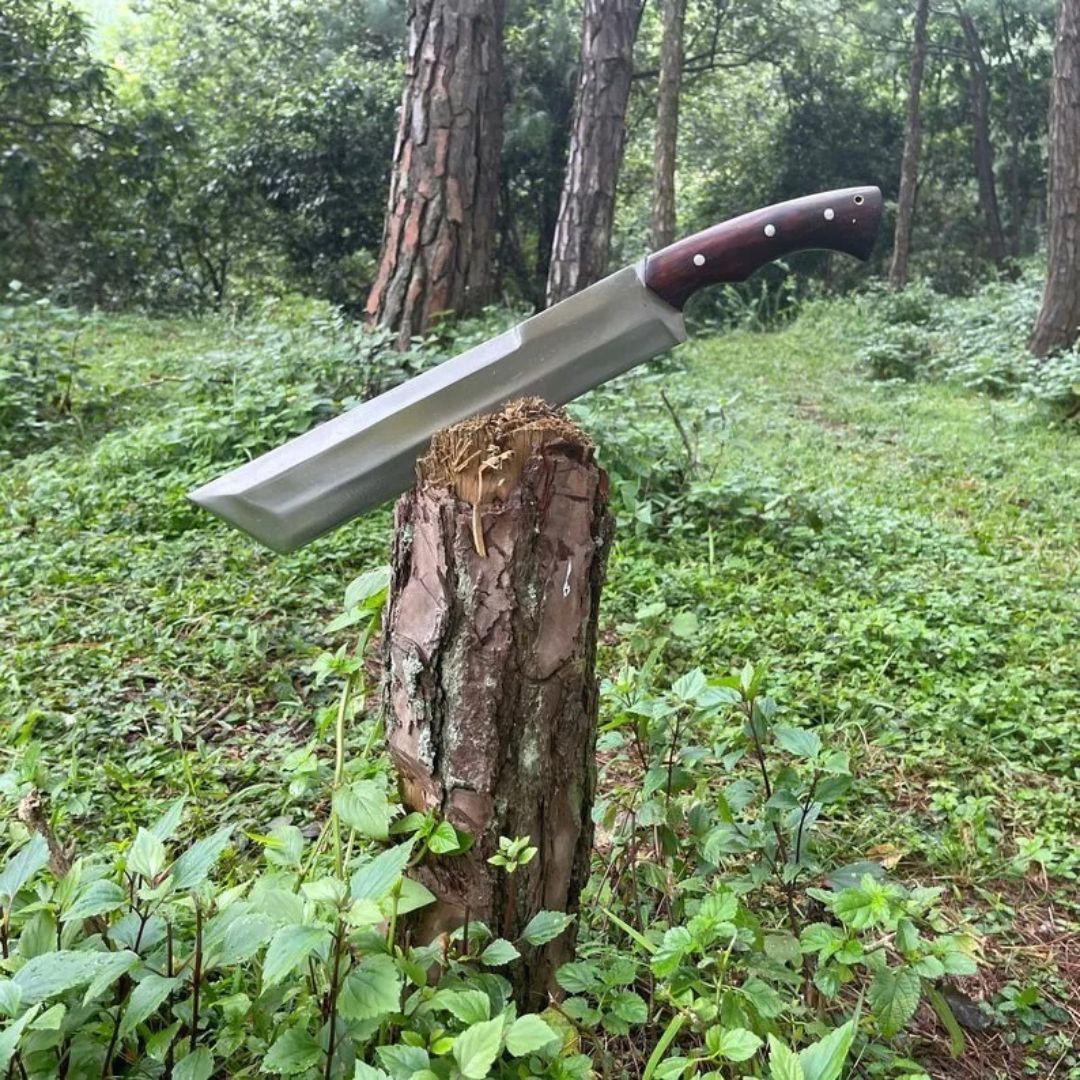 Hunting Machete Knife Full Tang Custom Handmade Survival Knife WSpecial Sheath (1).jpg