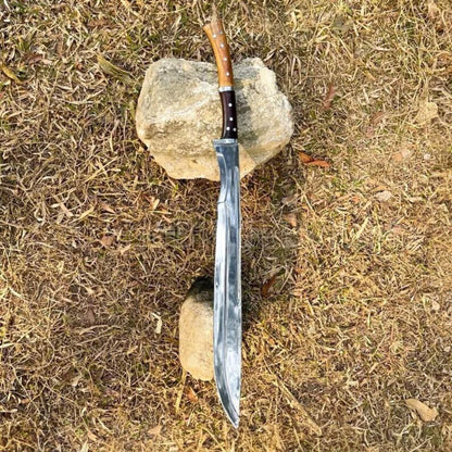 Custom Handmade Carbon Steel Sword Hunting Survival Sword Full Tang Camping Tool (5).jpg