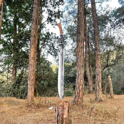 Custom Handmade Carbon Steel Sword Hunting Survival Sword Full Tang Camping Tool (7).jpg