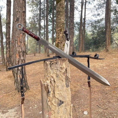 Lot Of 2 Handmade Carbon Steel Sword + skinner Hunting Survival Sword Full Tang