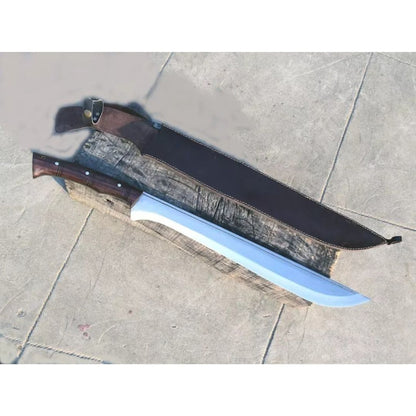 Handmade Carbon Steel Sword Hunting Survival Sword Full Tang Camping Machete (3).jpg