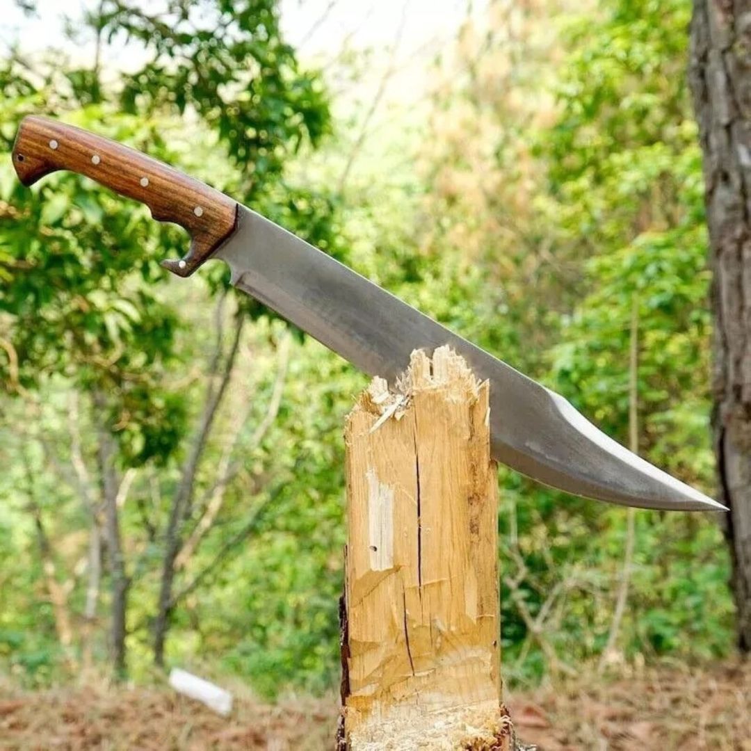Handmade Carbon Steel Bowie Knife Hunting Survival Machete  Full Tang Camping (5).jpg