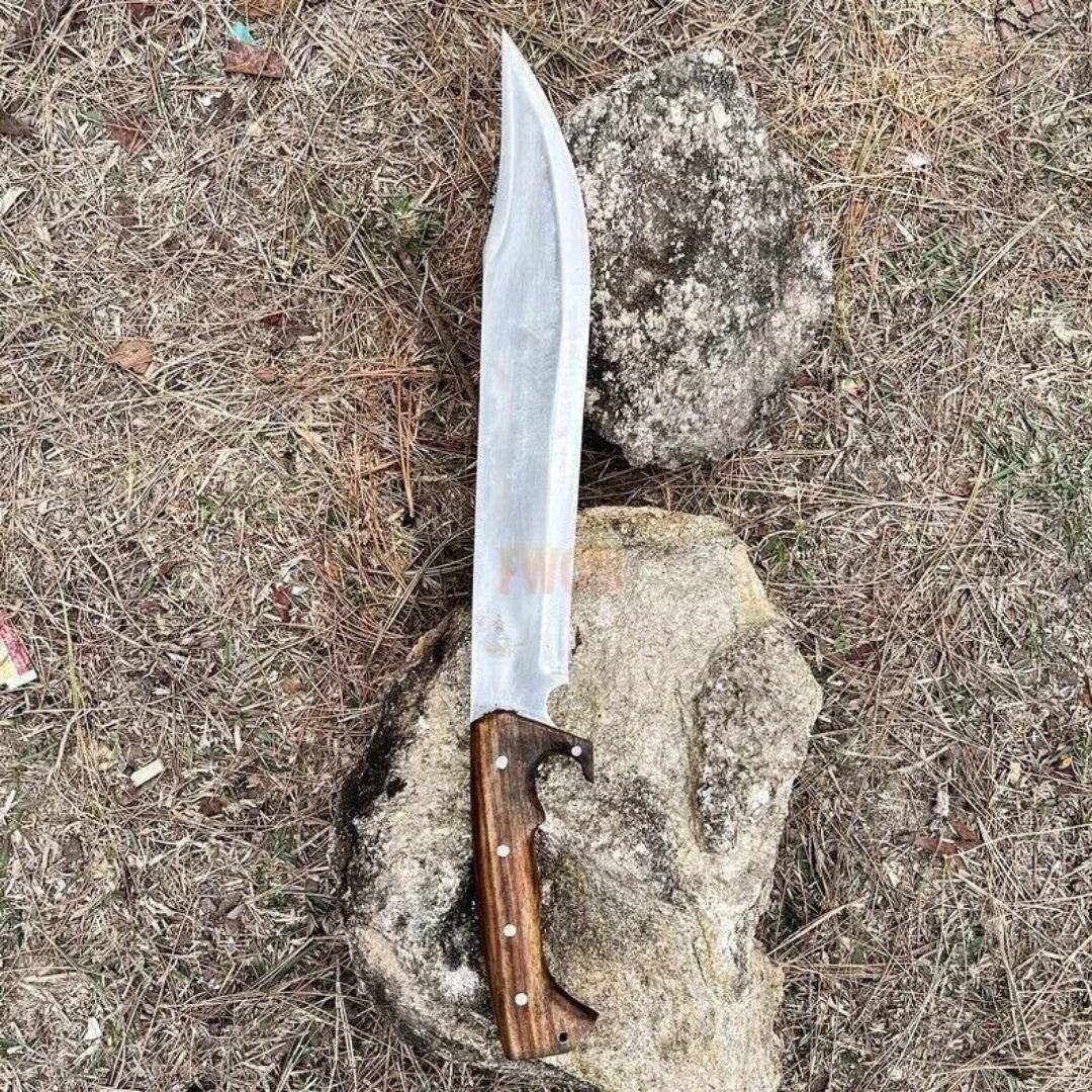 Handmade Carbon Steel Bowie Knife Hunting Survival Machete  Full Tang Camping (6).jpg