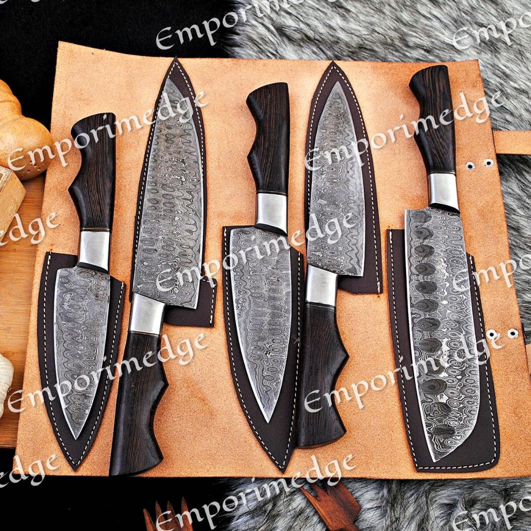 Custom Handmade Damascus Steel Knife Set Forged Light Weight Chef Knife Set New