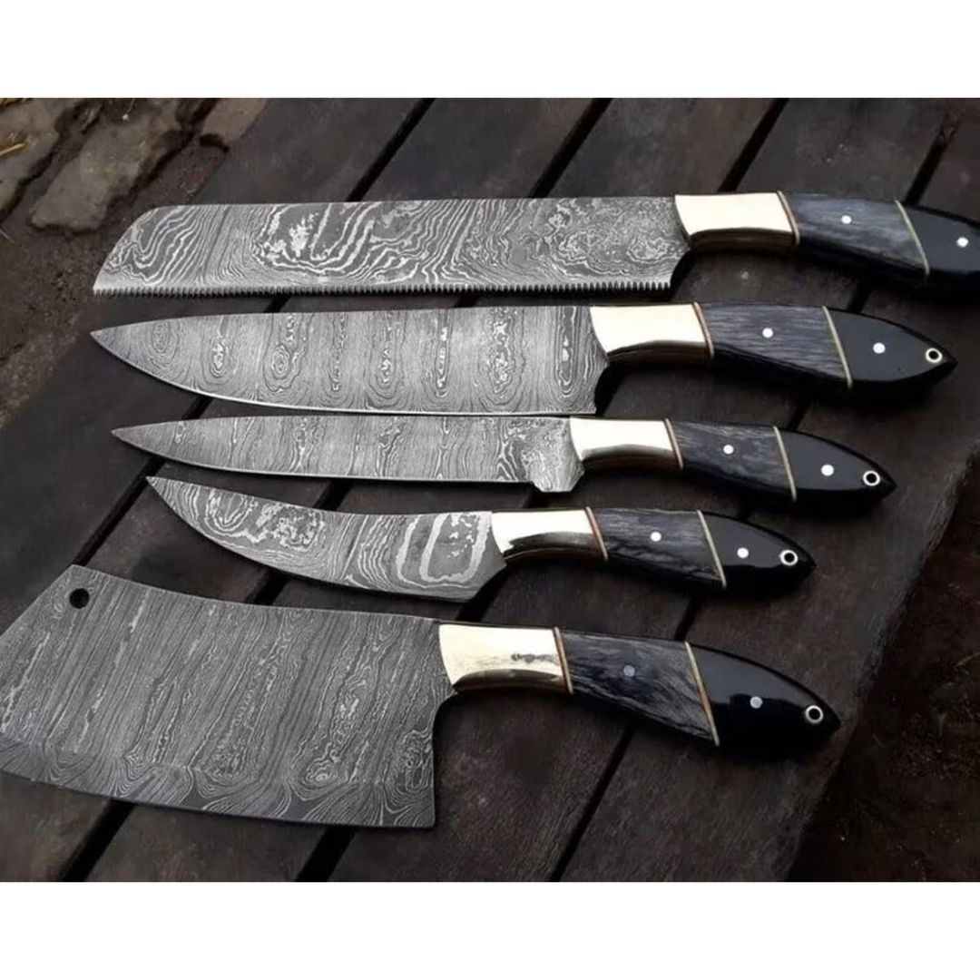 Forged Chef Knife Set Custom Handmade Kitchen knife Set Hunting Camping Outdoor