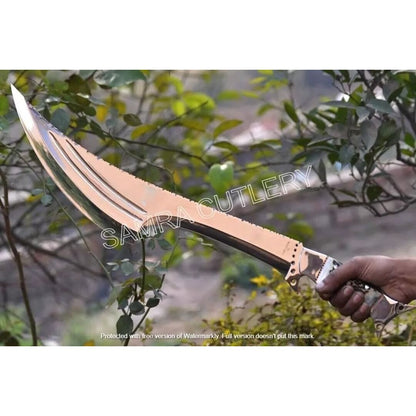Stag Antler Large Bowie Knife Custom Handmade Full Tang Survival Knife Outrdoor