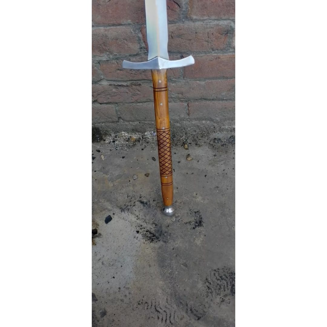 Handmade Sword Custom Handmade Double Edged Sword Viking Survival D2 Steel Sword 1jpg