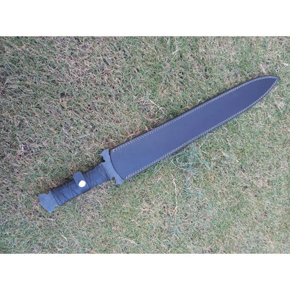 Custom Handmade Sword Carbon Steel Full Tang Leather Handle Sword Survival Sword (4).jpg