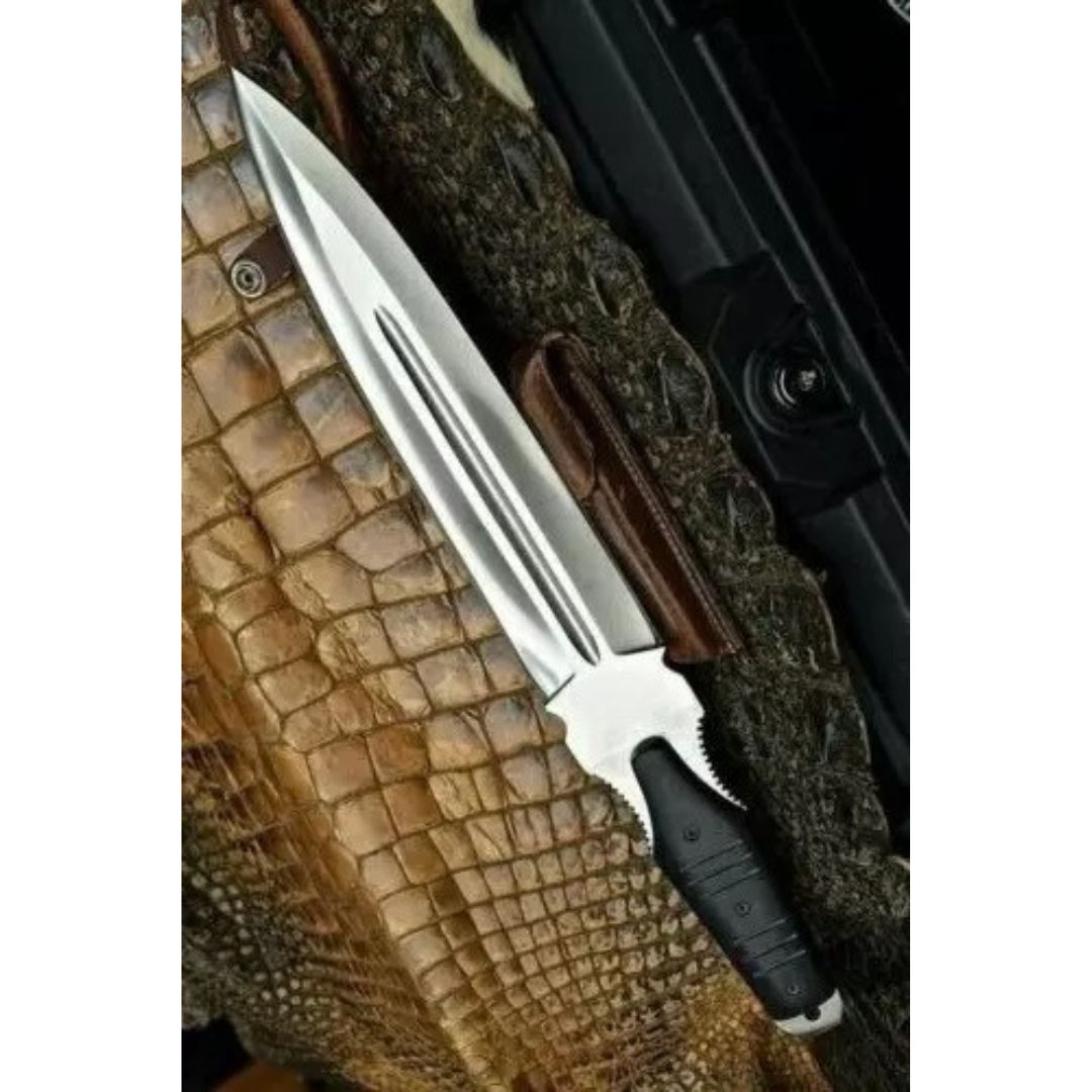 Custom Handmade Dagger Knife Full Tang Micarta Handle Survival Knife Double Edge (1).jpg