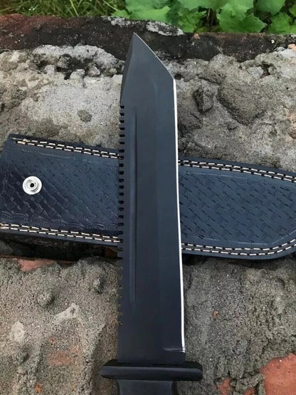 Carbon Steel Bowie Knife Full Tang Bowie Survival Outdoor Knife Camping Outdoor (3).jpg