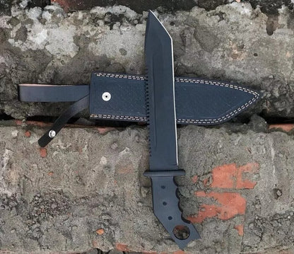 Carbon Steel Bowie Knife Full Tang Bowie Survival Outdoor Knife Camping Outdoor (4).jpg