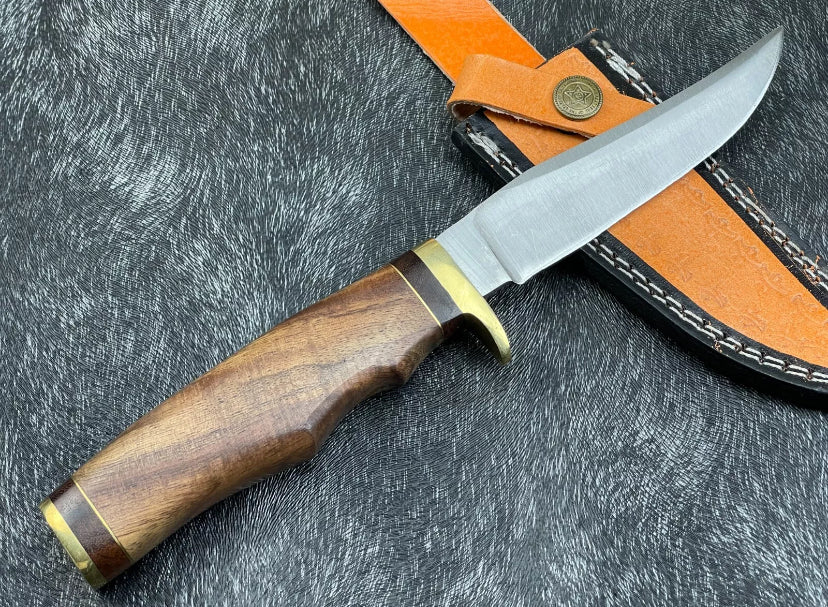 Devotion Edge Custom handmade D2 Carbon steel Hunting Knife Bowie Knife With Leather Sheath