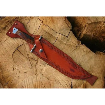 Survival Bowie Knife Custom Handmade D2 tool Steel Bowie Camping Knife Full Tang (2).jpg