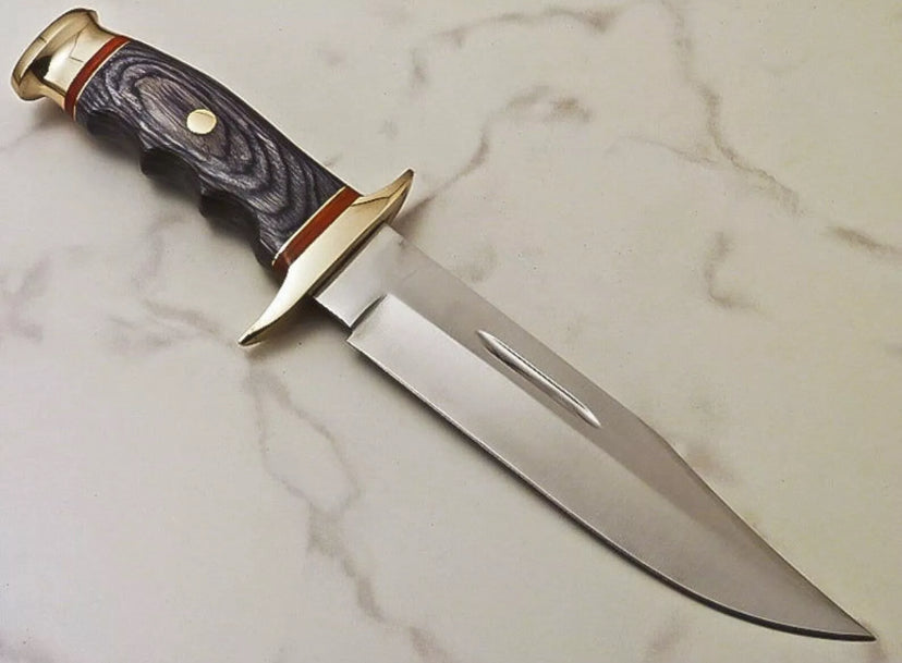 Devotion Edge Custom Made D2 Steel Hunting BOWIE Knife With Beautiful Handle & Leather Sheath