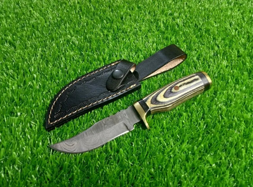 Devotion Edge Skinner knife twist pattern Hunting Knife Modern Fixed Blade & Leather Sheath