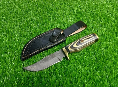 Devotion Edge Skinner knife twist pattern Hunting Knife Modern Fixed Blade & Leather Sheath