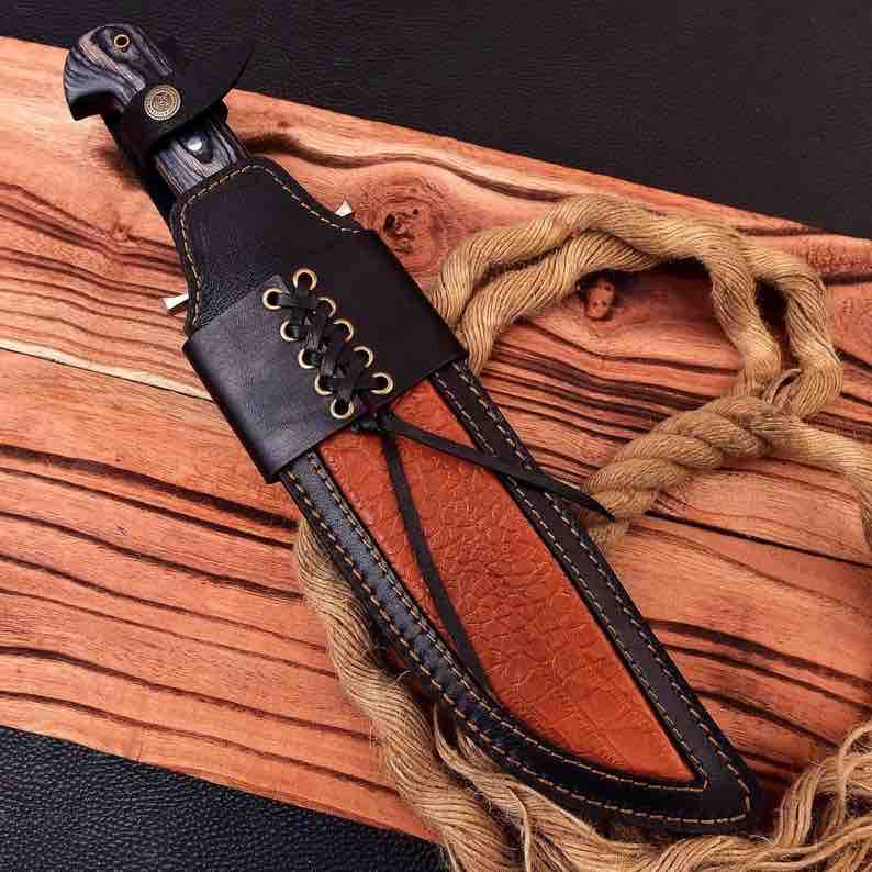Handmade Hunting Bowie Knife  D2 Steel Hunting Knife  Outdoors Knife  Christmas Gift 1