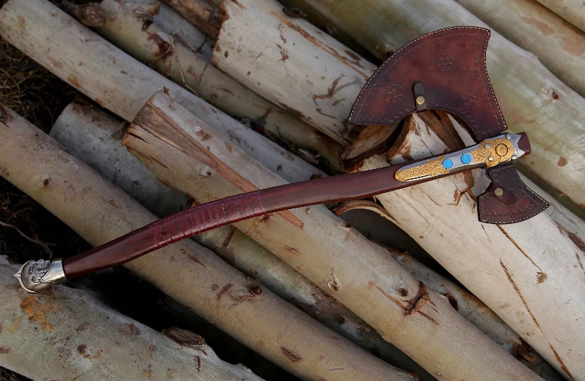 Devotion Edge 42 God Of War Replica Leviathan Kratos Axe Handmade Ragnarok With Leather Sheath Gift 3