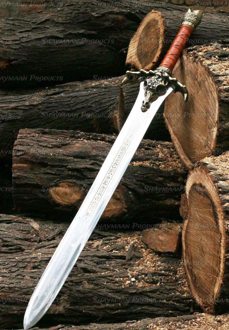 Father Conan the Barbarian Sword 96cm Handmade Stainless Steel Replica w/ Leather Cover