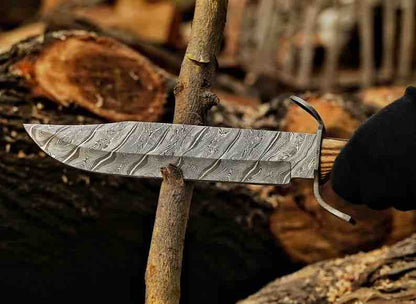 Hand Forged Damascus Steel Hunting Bowie Knife  Outdoors Knife Camping Knife  Bushcraft Knife  Christmas Gift 1