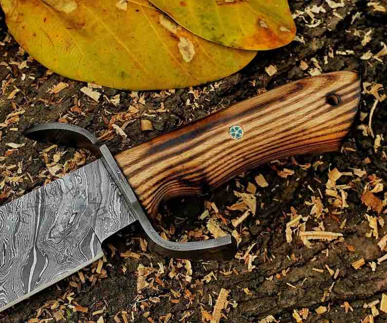 Hand Forged Damascus Steel Hunting Bowie Knife  Outdoors Knife Camping Knife  Bushcraft Knife  Christmas Gift 2