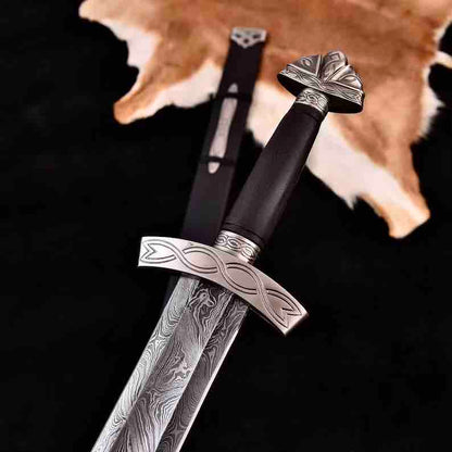 Handmade Vikings Sword  Norseman Sword  Ragnar Sword  Damascus Steel Vikings Sword  Christmas Gift
