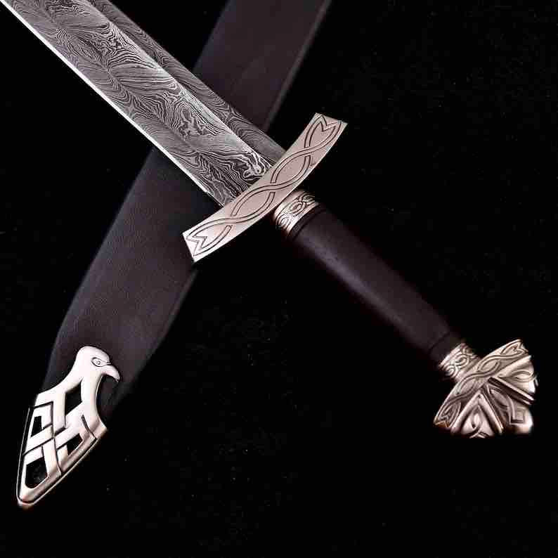 Handmade Vikings Sword  Norseman Sword  Ragnar Sword  Damascus Steel Vikings Sword  Christmas Gift