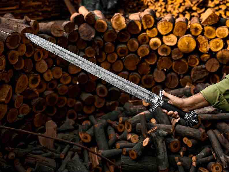 Handmade Vikings Sword  Norseman Sword  Ragnar Sword  Damascus Steel Vikings Sword  Christmas Gift