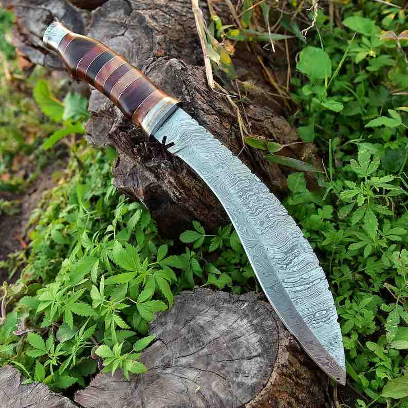 Hand Forged Kukri Knife  Damascus Kukri Knife  Oudoors Knife  Handmade Kukri Knife  Christmas Gift For Him 3
