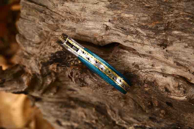 Best Christmas Gift For Boyfriend  Folding Pocket Damascus Steel Knife With Leather Sheath  Anniversary Gift 2