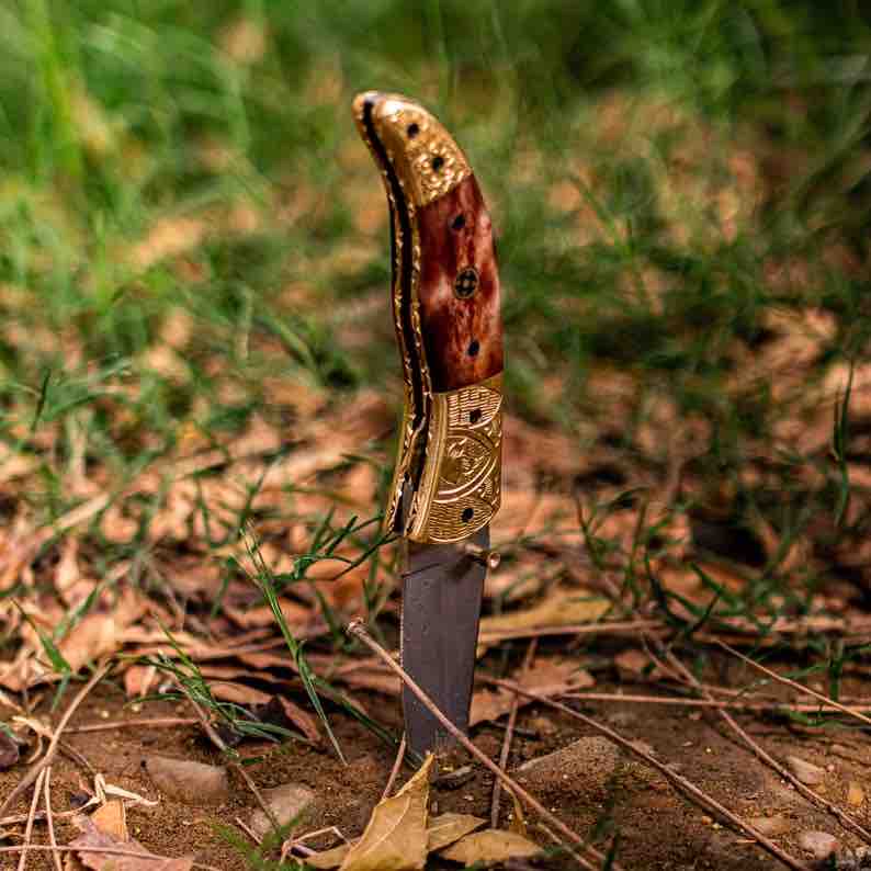 Fodling Pocket Knife  Carbon Steel Pocket Knife  Christmas Gift Best Outdoors Knife For Him  Groomsmen Gift 1