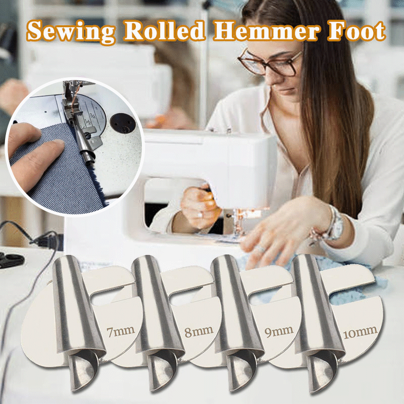 Sewing Rolled Hemmer Foot, Stainless Steel, Easy to Install & Use, Perfect for Hemming Fabric
