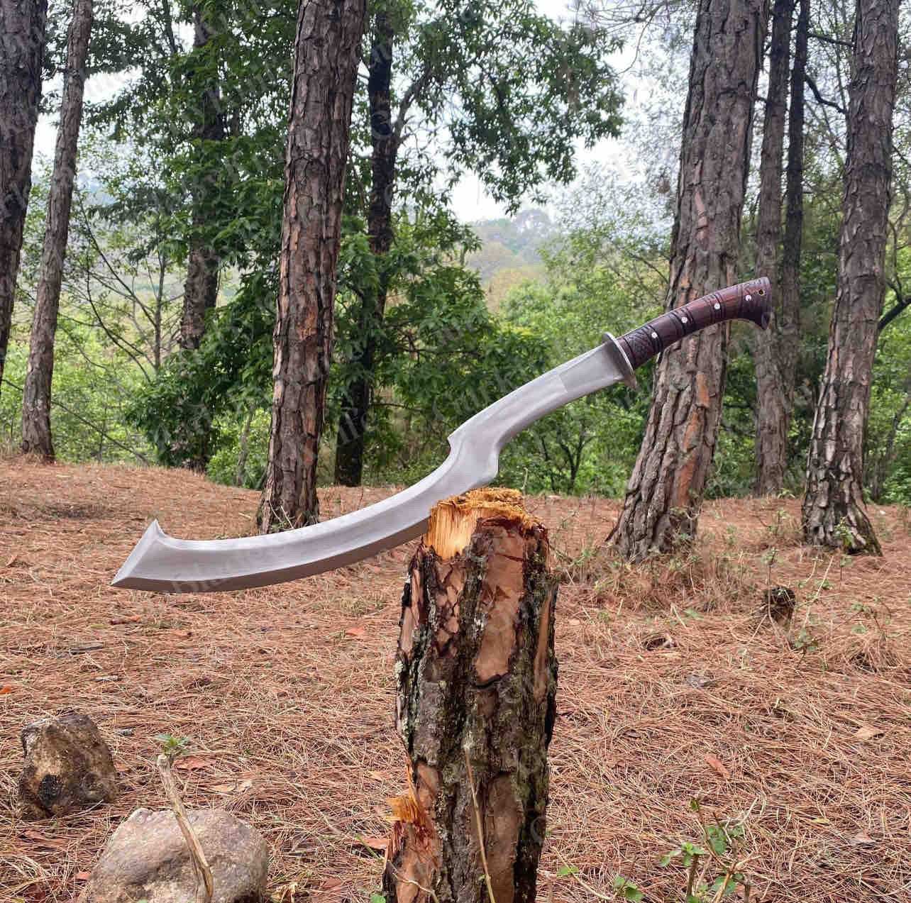 Ancient Egyptian Khopesh Sword, Pharaoh Sword for Military Use, 20" Handmade Knife from Carbon Steel Blade, Egyptian Cos