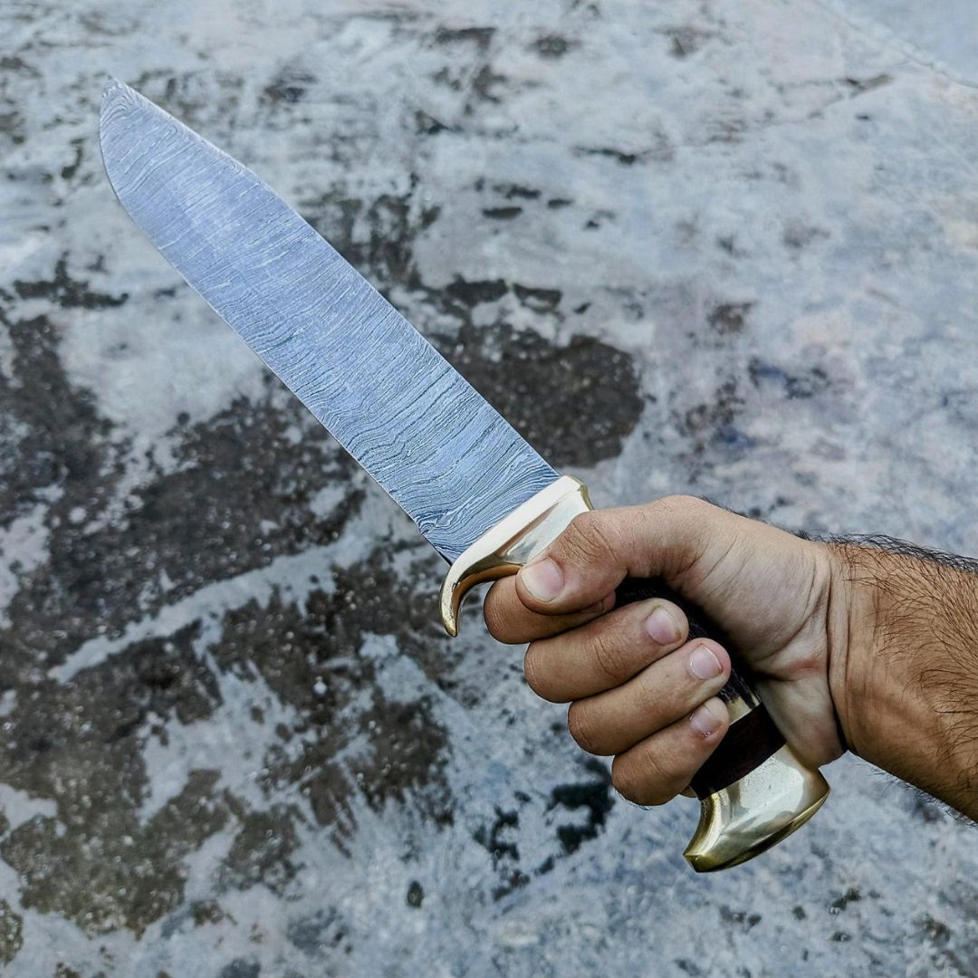 Stag Antler Custom Knife Damascus Steel Hunting Bowie Survival Outdoor Knife 1