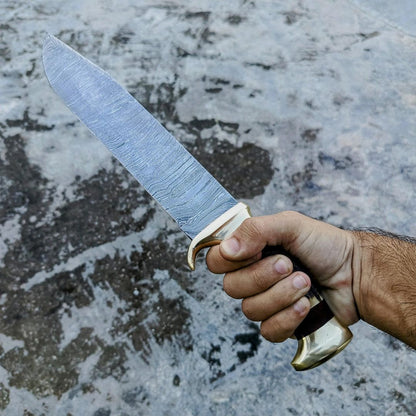 Stag Antler Custom Knife Damascus Steel Hunting Bowie Survival Outdoor Knife 1