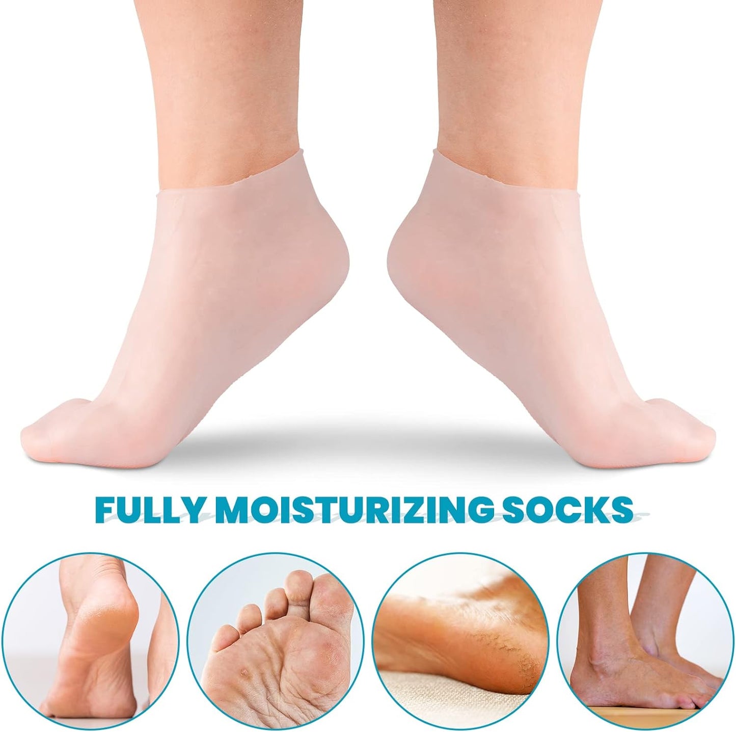 Moisturizing Foot Mask Exfoliating Silicone Socks Reusable AntiCrack Protection For Soft Feet 2