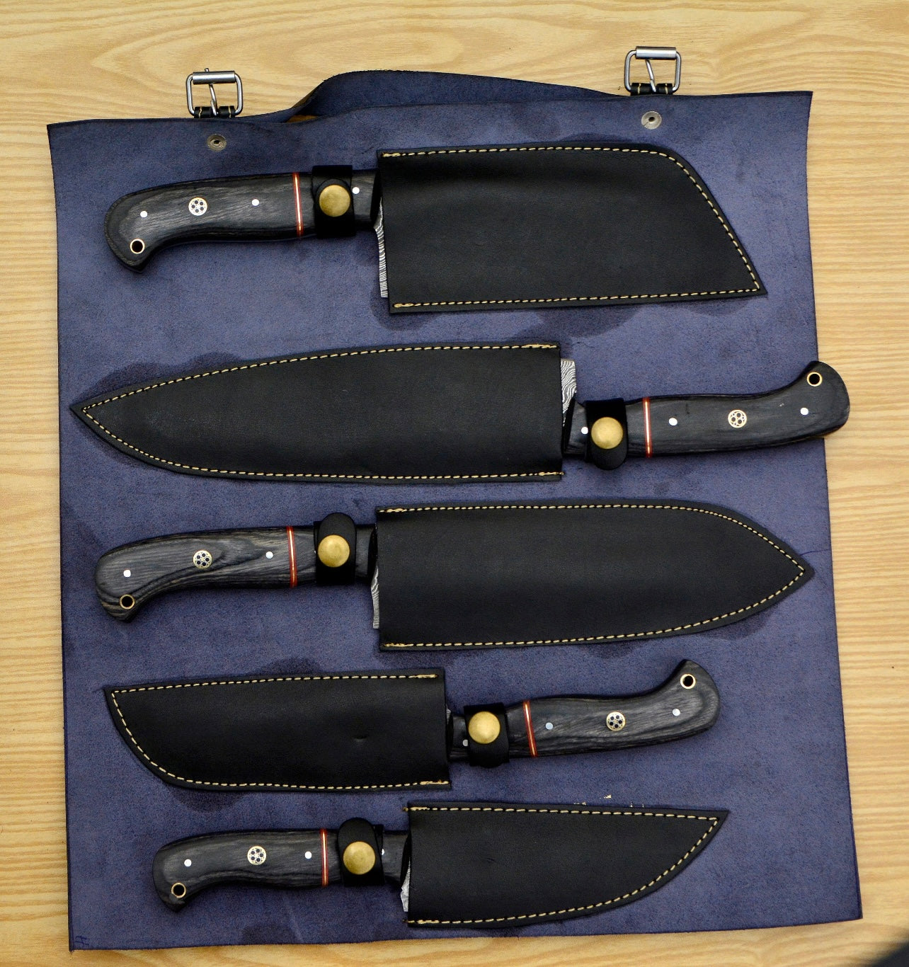 CUSTOM HANDMADE DAMASCUS Chef Knives Set Of 5 Pcs Damascus Chef Knife Damascus Kitchen Knives Christ