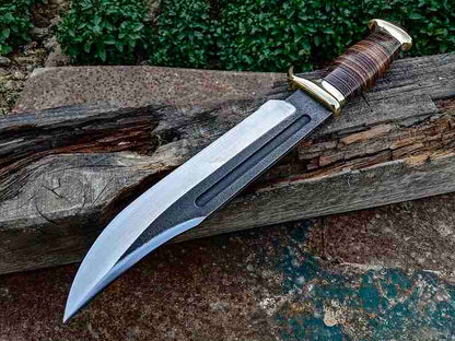 Hunting Bowie Knife , Handmade Outdoor Knife, Christmas Gift, Bushcraft Knife , Camping Knife , Anniversary Gift