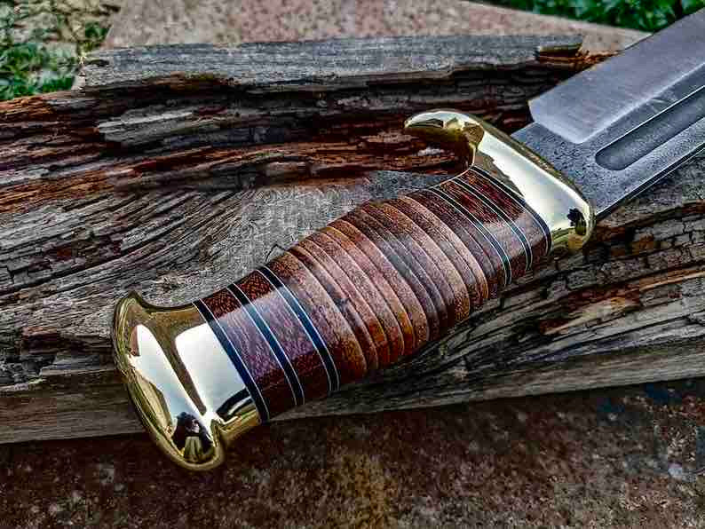 Hunting Bowie Knife  Handmade Outdoor Knife Christmas Gift Bushcraft Knife  Camping Knife  Anniversary Gift 4