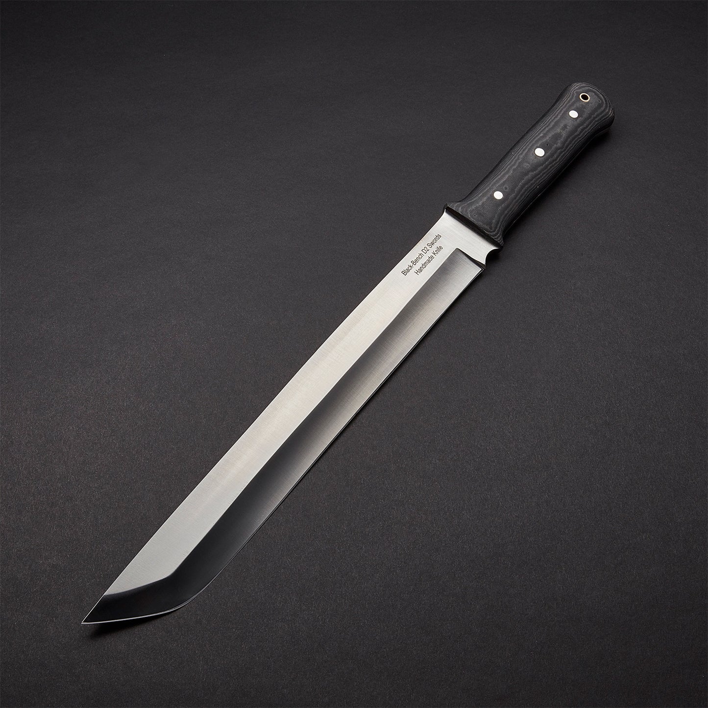 Custom Handmade Hunting Sword With D2 Tool Steel Blade And A Leather Sheath  1