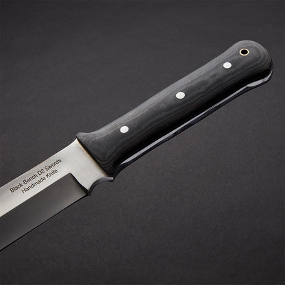 Custom Handmade Hunting Sword With D2 Tool Steel Blade And A Leather Sheath  2